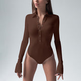Women Jumpsuit Women's Spring Clothing Lapel Long Sleeve Jumpsuit