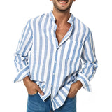 Men Shirt Jacket Striped Casual Shirt Men
