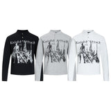 Unisex long-sleeved shirt autumretro dark printing