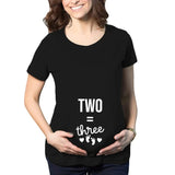 ONE+TWO=Three Graphic T Shirts Pregnancy Announcement