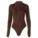 Women Jumpsuit Women's Spring Clothing Lapel Long Sleeve Jumpsuit