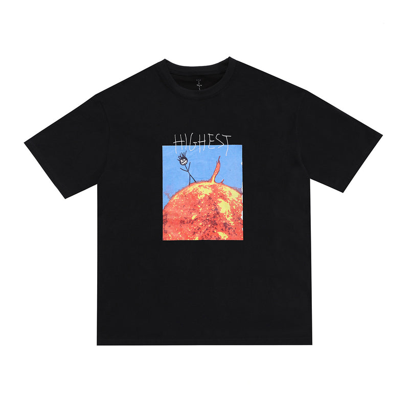 Travis Scott T-Shirt Travis Scott Cactus Jack Short Sleeve Hip Hop Loose T-Shirt