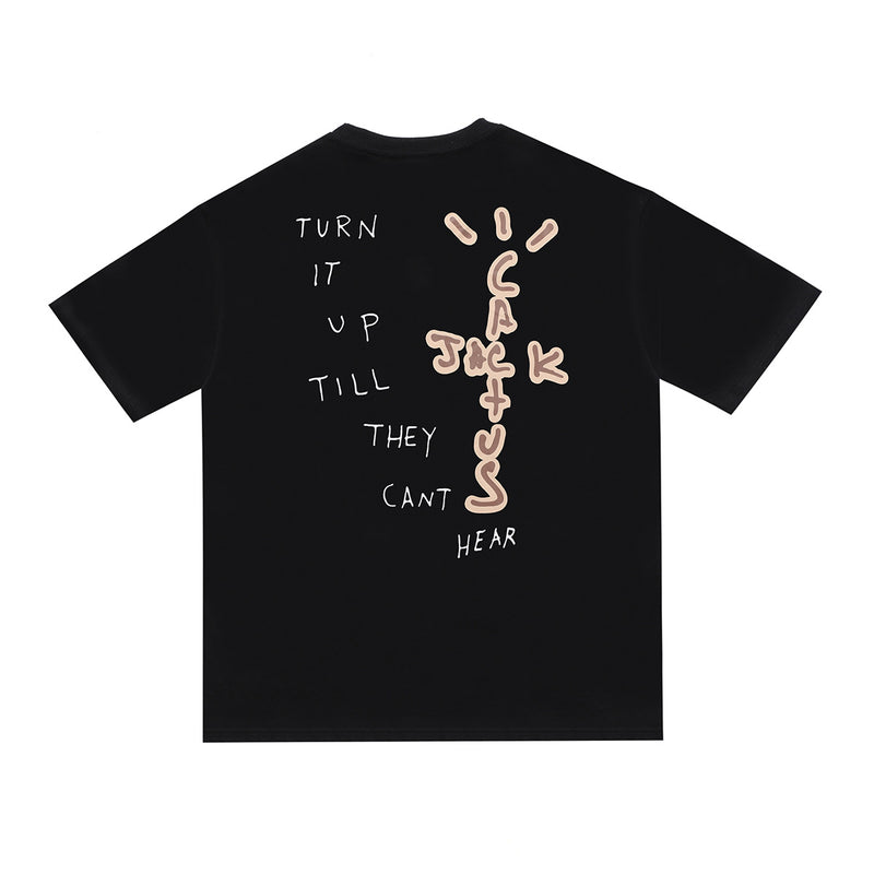 Travis Scott T-Shirt Travis Scott Cactus Jack Short Sleeve Hip Hop Loose T-Shirt