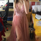 Slutty Wedding Dress Stitching Dress Deep V-neck Sexy Dress