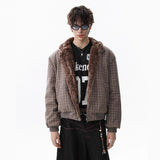 Unisex Down Jacket Winter Fleece Collar Padded Jacket Vintage Old Money Style
