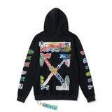 Off OW White Hoodie Colorful graffiti