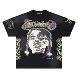 Hip-hop streetwear short sleeve tee - 100% cotton street print