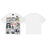 Men's t-shirt short sleeve hip hop printing g pure cotton printing hot diamond