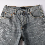 Purple Brand Denim Shorts rhinestone