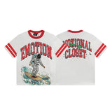 Mixed emotion men's t-shirt - short sleeve, rhinestone print, 100% cotton