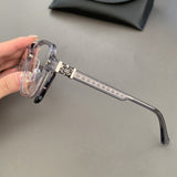 CHH Chrome Hearts Glasses Double Beam Black Frame Plain Face Glasses Frame