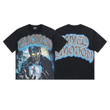Mixed emotion men's t-shirt - short sleeve, rhinestone print, 100% cotton