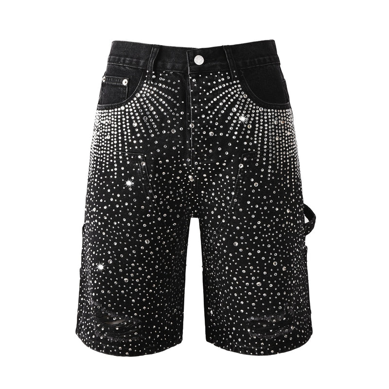 Purple Brand Denim Shorts Rhinestones