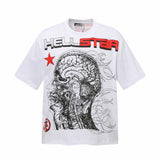 Men's t-shirt, hip-hop print, 100% cotton, printed, washed