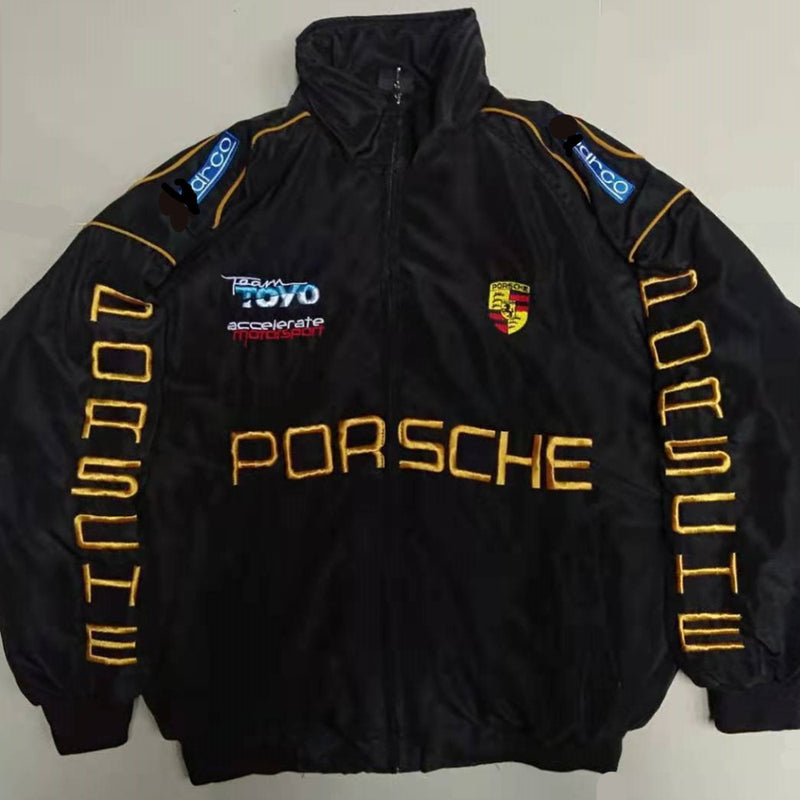 F1 Racing Suit Racing Suit College Style/Retro Style Autumn and Winter Cotton-Padded Coat Full Embroidery