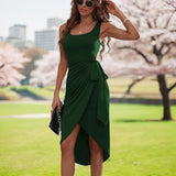 Graduation Dresses Summer Sleeveless Solid Color Elegant Dress
