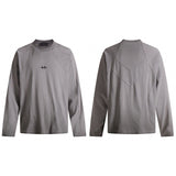 Unisex long-sleeved shirt autumpatchwork raw edge