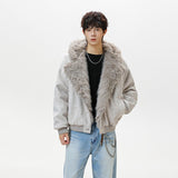 Unisex Down Jacket Winter Fleece Collar Fleece Jacket