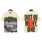Men's youth t-shirt with rhinestone print, 100% cotton, american retro style