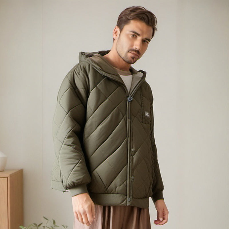 Men Jacket Winter Cotton-Padded Coat Men's Retro Casual