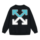 Off OW White Sweatshirt blue and white blocks
