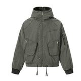 Unisex Down Jacket Men's Winter Lamb Feather Hooded Jacket