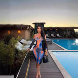Women Dresses Spring New Single Sleeve Sexy Cutout Sheath Dress