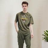 Men T Shirts Vintage High Street Washed Distressed Letters Printing