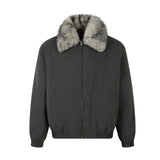 Unisex Down Jacket Men's Winter Fur Collar Padded Warm Jacket
