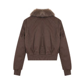 Unisex Down Jacket Men's Winter Short Fur Collar Padded Cotton
