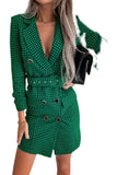 Plaid Trench Coat Fashion Print Plaid Blazer Dress Women