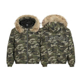 Unisex Down Jacket Men's Winter Fur Collar Camouflage Padded Jacket
