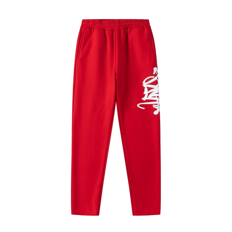 Hip-hop pants american high street sweatpants large letter printingloosefleece-linedstraight-leg pants casual sweatpants