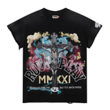Rough play direct injection street printing washed pure cotton t-shirtg