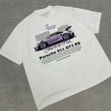 Cotton Car Letter Pattern Printed Design Short Sleeved
