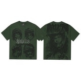 Men's t-shirt short sleeve hip hop printing g pure cotton printing hot diamond