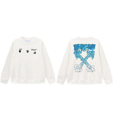 Off OW White Sweatshirt Blue dissolved water droplets