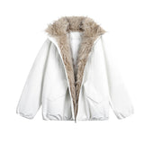 Unisex Down Jacket Winter Fleece Collar