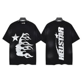 Men's t-shirt, hip-hop print, 100% cotton, printed, washed