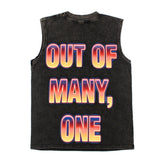 Hip hop tank top american retro fall down statue of liberty washed distressed street trendy vest hip hop vest tops