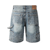 Purple Brand Denim Shorts rhinestone
