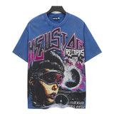 Washed and hot-drilled men's t-shirt short-sleeved g pure cotton hip hop street