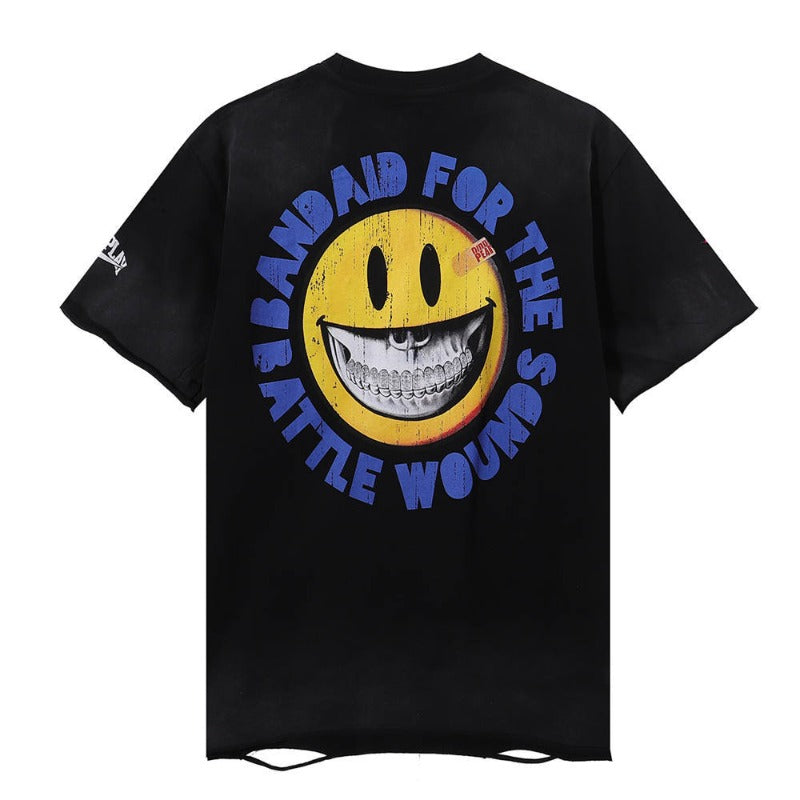 Rough play hot diamond washed printingpure cotton t-shirt g