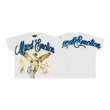 Mixed emotion men's t-shirt - short sleeve, rhinestone print, 100% cotton