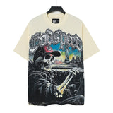 Men's youth t-shirt with rhinestone print, 100% cotton, american retro style