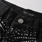 Purple Brand Denim Shorts Rhinestones