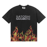 American style satoshi 100% cotton t-shirt with 