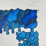 Off OW White Hoodie Blue dissolving water droplets