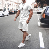 Men Co-Ords Summer Men's Solid Color Suit Casual