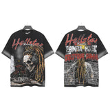 Men's t-shirt, hip-hop print, 100% cotton, printed, washed